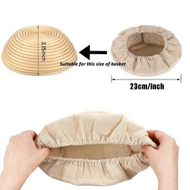 6Pcs Round Bread Proofing Basket Cloth Liners, Sourdough Banneton Proofing Baskets Cloth, Natural Rattan Baking Dough Sourdough Banneton Proofing Basket Cloth Liner (Only Cloth Liner) (9inch)