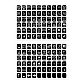 KVAEY 120 PCS Car Decal Stickers, Graphic Text Auto Rocker Switch Labels, Universal Waterproof Rocker Toggle Switch Panel Stickers for Dashboard Boat RV Car Truck (8, Vertical)