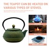 900ml Cast Iron Tea Kettle,SECHUDO Teapot Coated with Enameled Interior