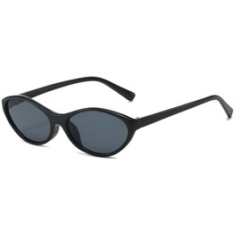 YAMEIZE Retro Oval Sunglasses Women Men Vintage Small Oval 90s Sunglasses Cat Eye Frame Y2k Narrow Shades Trendy Sun Glasses UV400 Protection