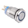 12V LED Self-locking Latching Push Button Switch, 19mm Waterproof Stainless