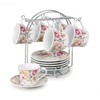 Lorren Home Trends 80-5678 Cups and Saucers, One Size, Pink