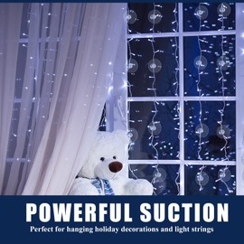 FYOJAIC 30 x suction cups for fairy lights, suction cups with cable slot, suction cup holder, suitable for attaching fairy lights and decorations, suction hooks nubs for windows, diameter 45 mm