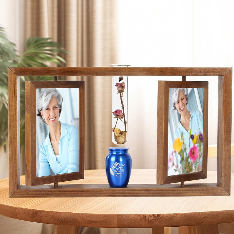 Contid Small Urn for Human Ashes and Memorial Picture Frame