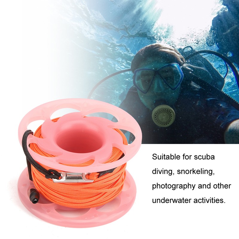 30m Plastic Wire Reel Dual Heads Hook Diving Marker Buoy