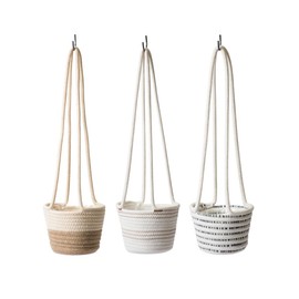 SuperMoss (54029 SoftWeave Hanging Planters for Indoor Plants 6″, Mixed Case, Set of 3, 6 inch Plant Flower Pots