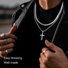 UYGTHI Men's Stainless Steel Cross Pendant with Silver Cuban Snake