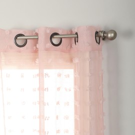 Stratford Park Grommet Sheer Window Curtain, Color Pink, Suitable for Bedroom, Living Room, 2 Panels, 37Wx95L