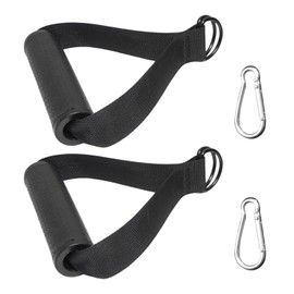 Pack of 2 Fitness Handles, 2 Pieces Carabiner Hooks, Tension Rope Handles, Robust Exercise Handles, Handles with Resistance Bands, Chest Handles, Sports Fitness Accessories