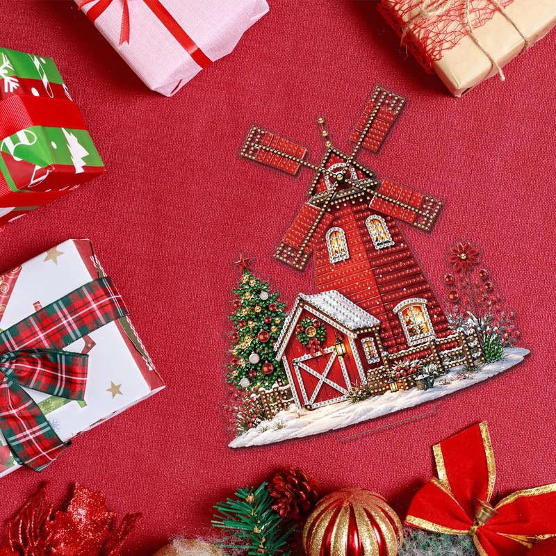 Christmas Windmill Diamond Art Tabletop Kits for Adults