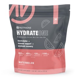 HydrateOne, Electrolyte Drink Mix On-The-Go | Watermelon, 30 Servings