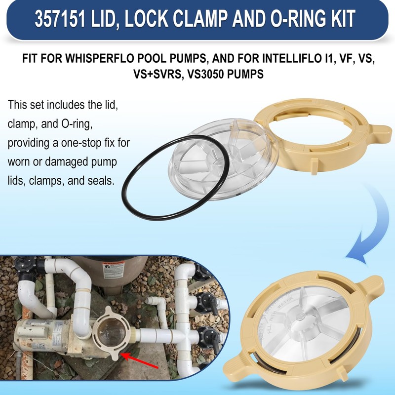 Hihitomorrow Lid, Lock Clamp and O-Ring Replacement Parts Kit Fit