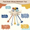 TYRY.HU Babygeschenke Montessori Spielzeug,Silikon Zugschnur Aktivitätsspielzeug,Sensorisches Spielzeug für Kleinkinder,Tissue Box,Doppelseitig