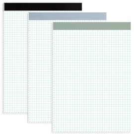 AZUREAL Grid Paper Notebook 8.5 x 11 Inches, 3 Pack graph paper pad, 70 Gsm 4×4 Quad Grid Paper, Graph Papers for School, Office, Home, 25 Sheets/Pad, 25 Sheets/Pad