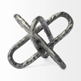 Homeroots Silver Metal Chain Link Sculpture