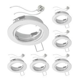 ledscom.de FERE Ceiling Mounting Frame White Swivelling (LED/Halogen/MR16/50 mm) Including GU5.3 Socket Pack of 6