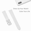 WOCCI 16mm Elegant Leather Watch Strap for Ladies with Silver