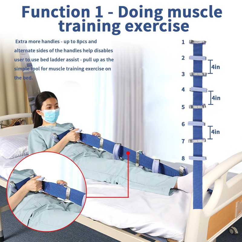 Ehucon Bed Ladder Assist,Pull Up Assist Ladder with Handle,Bed Rope