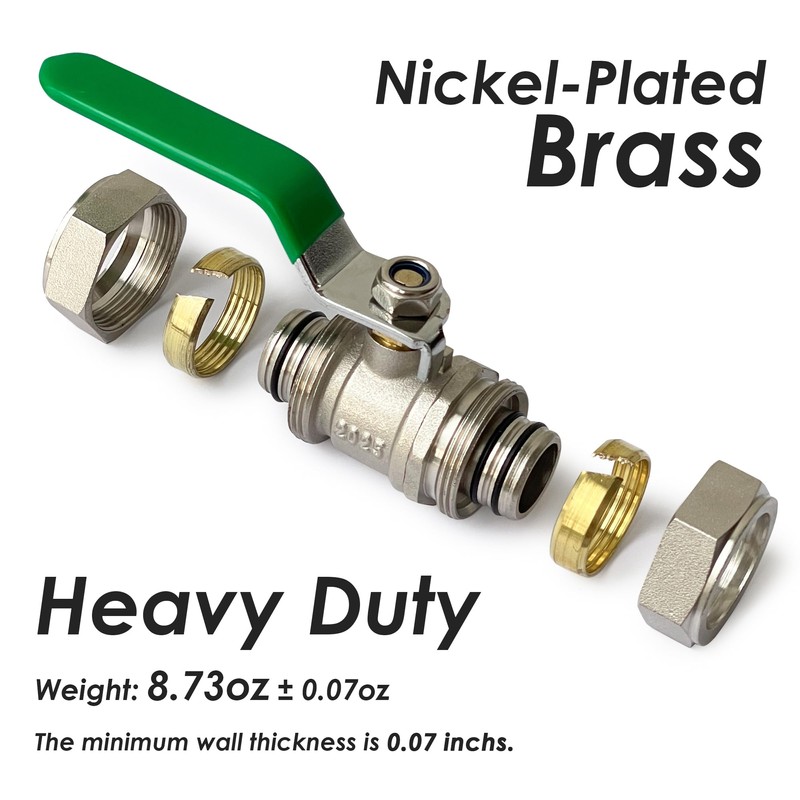 1PCS 3/4’’ Air Piping Fittings, Brass Ball Valve, 3/4’’× 3/4’’