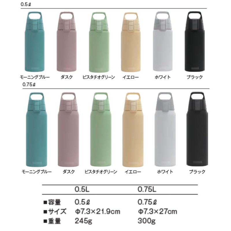 Sig 50432 Outdoor Water Bottle, Shield Thermal, Black, 0.5 L