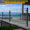 VoTwoofv Glass Railing Middle Post 33.46",304 Stainless Steel Glass Balustrade