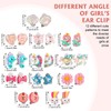 12 Pairs Kids Clip On Earrings for Girls, Rainbow Earrings