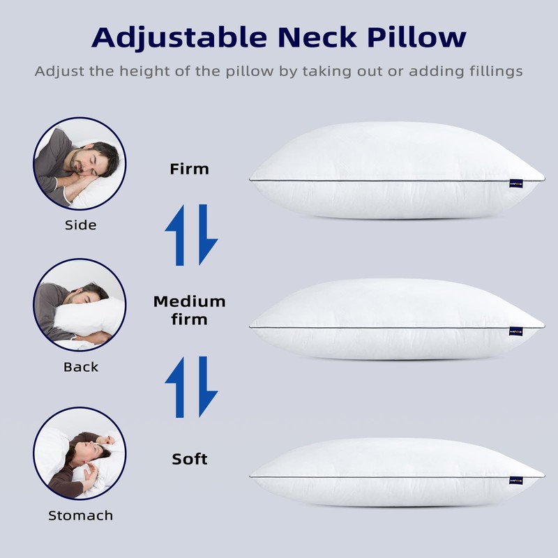 Wellos WL-PL-BS0 Bed Pillows, Queen (U.S. Standard), White