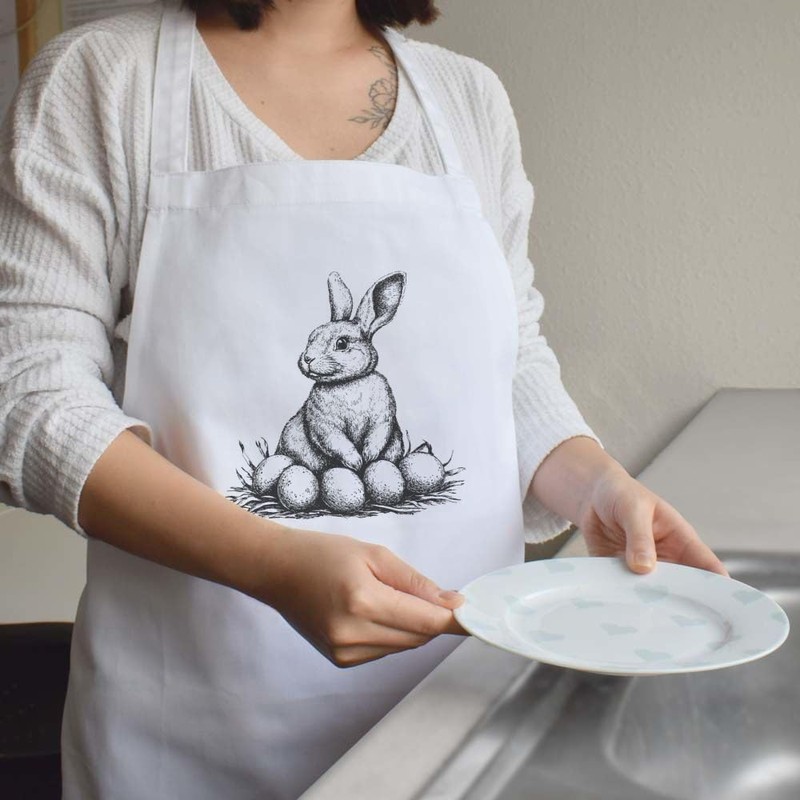 Azeeda 'Easter Bunny with Eggs' Unisex Cooking Apron (AP00077896)