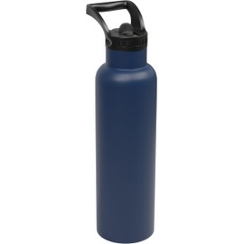 FIFTY/FIFTY Insulated Water Bottle Stainless Steel with Lid and Straw Cap for Bike, Cycling, School, Sport, Gym and More: 21 oz, Navy Blue