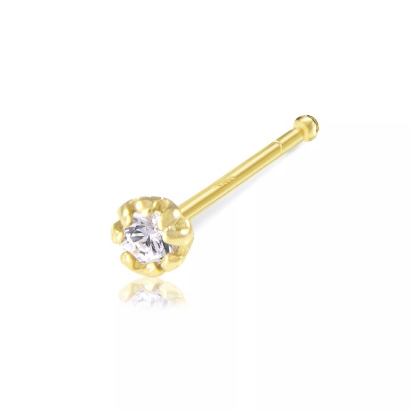 Unbranded 14K Solid Yellow Gold Cubic Zirconia Round Cut Nose