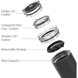 BrüMate Togosa 2-in-1 Wine Chiller Bucket or Champagne Bucket & 100% Leakproof Pitcher | Portable Cooler Fits Most Wine, Champagne, & Liquor Bottles | Perfect Wine Gifts | 49oz (Nightfall Blue)