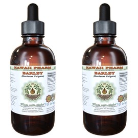 Barley Alcohol-Free Liquid Extract, Organic Barley (Hordeum vulgare) Dried Grass Glycerite Hawaii Pharm Natural Herbal Supplement 2x4 oz