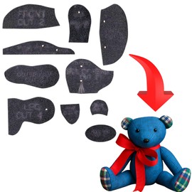 Martelli - Hinged Teddy Bear Template Set with Hinges and Detailed Instructions - for Sewing and Crafting - Create Your own Custom Teddy Bear/Memory Bear/Fun Family Project