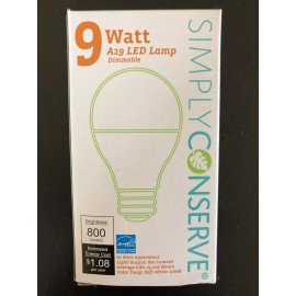 Simply Conserve Energy Saving DIMMABLE 9-Watt A19 LED Light Bulb 60-Watt Equivalent(Z5-