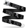 Buckle Down - Cinturón, Hombres, Zodiac Scorpio/Symbol Black/White, 20-36 Inches