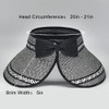 Women Sun Visors Foldable Straw Hats Black Summer Beach Packable