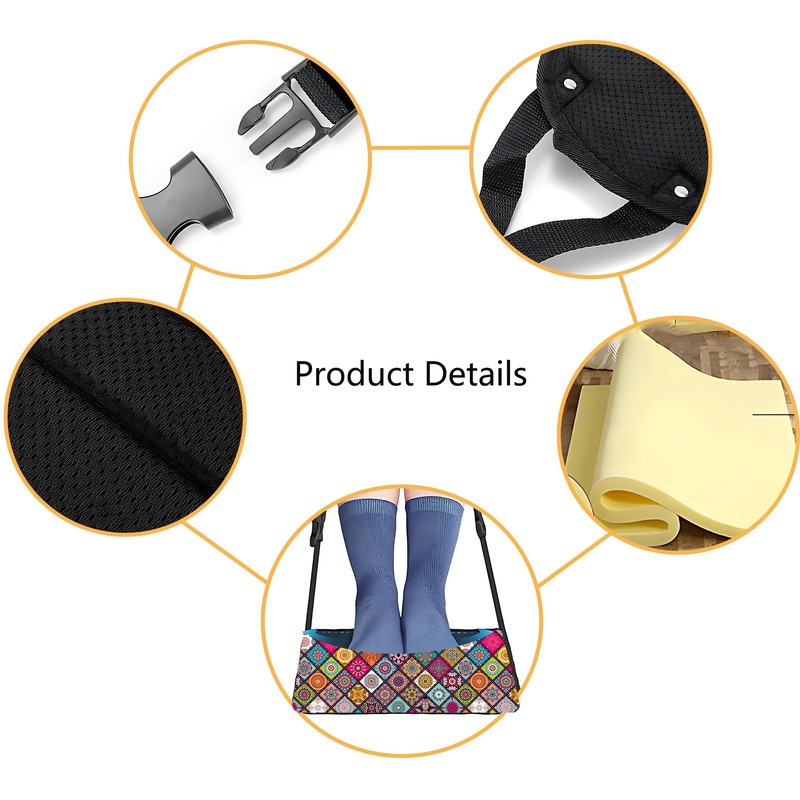 Ruhuayoupin Airplane Foot Rest Comfortable Travel Footrest Accessories Adjustable Foot
