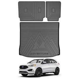 Mixsuper Cargo Liner for Ford Edge 2015-2025, Trunk Mat Backrest Mat for Ford Edge Accessories Cargo Mat Rear Trunk Liner Black