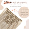 Hetto Clip in Human Hair Blonde Hair Extensions #18/613 Ash