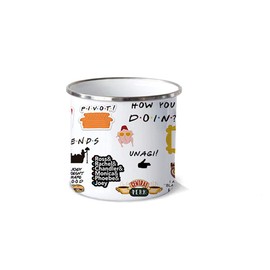 Rapoza Collective - Pocillo/Taza de Peltre FRIENDS OBJETOS 10oz (300ml), Pewter Cup FRIENDS TV, No se despinta, Perfecta para la Oficina o Regalo