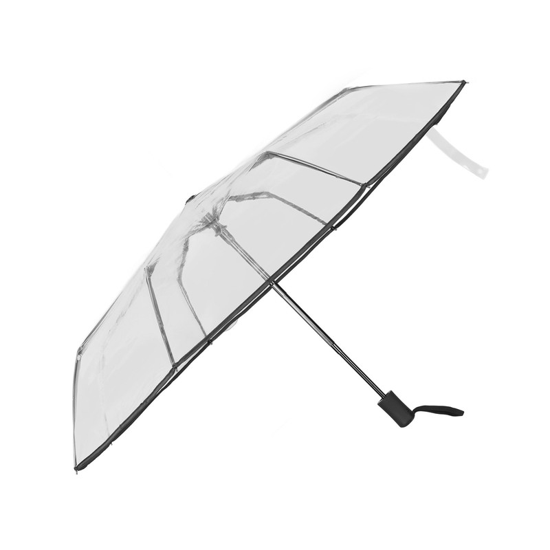 Compact Umbrella Black Transparent Automatic Design Sturdy Structure Travel Umbrella