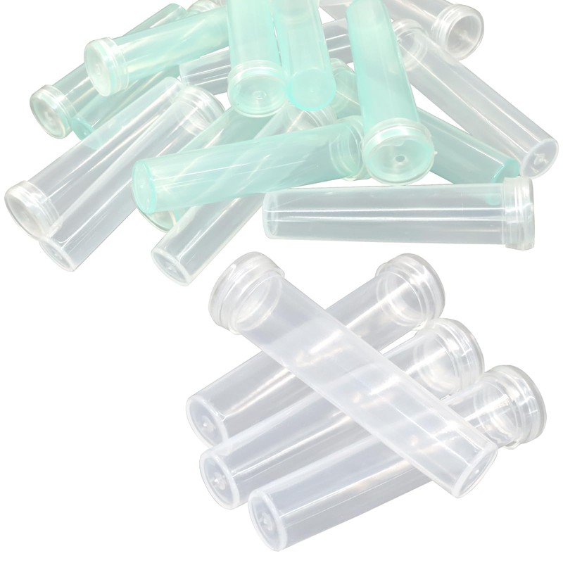 Unlorspy 50Pcs Plastic Stem Water Tubes, Clear Flower Vials with