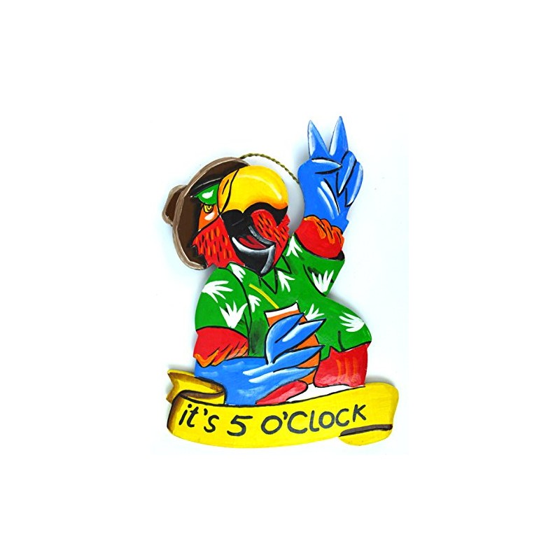 Parrot Head It's 5 O'CLOCK Wood Beach Sand Tiki Bar