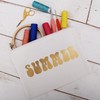 Threadart Canvas Pencil Pouch White with Zipper For Organization, Small