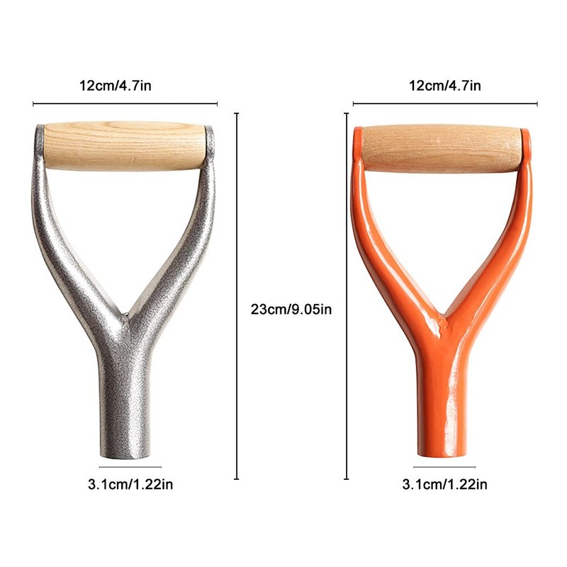 CALIDAKA Shovel D Grip Handle 3.1cm/1.22inch Inside Diameter Metal Replacement