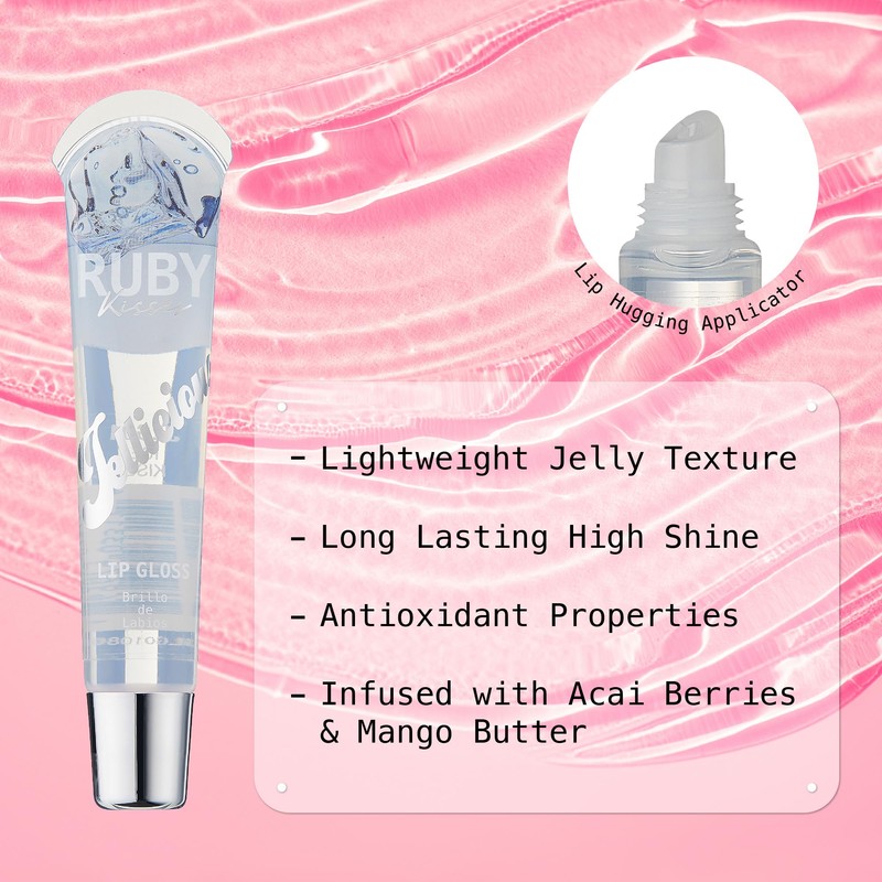 Ruby Kisses Jellicious Mouth Watering Lip Gloss JLG01 (3 PACKS)