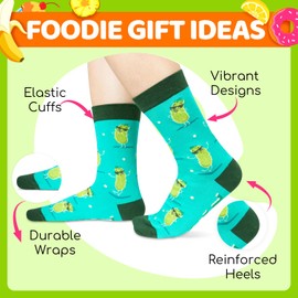 HAPPYPOP Funny Socks Gift Ideas for Women Men - Dill Pickle Gifts, Crazy Silly Socks 2 Pack for Teens