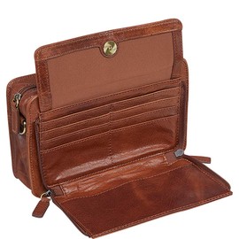 Mancini Leather Goods Vegetable Tanned Top Grain Buffalo Leather Bag (Cognac)