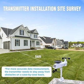 Sainlogic Wireless Weather Station with Outdoor Sensor, Temperature, Air Pressure, Humidity, Wind Gauge, Rain Gauge, Moon Phase, Alarm Clock