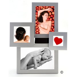 CAPESTORE Modern and Elegant Aluminium Table and Wall Frame for 4 Photos Gift Idea